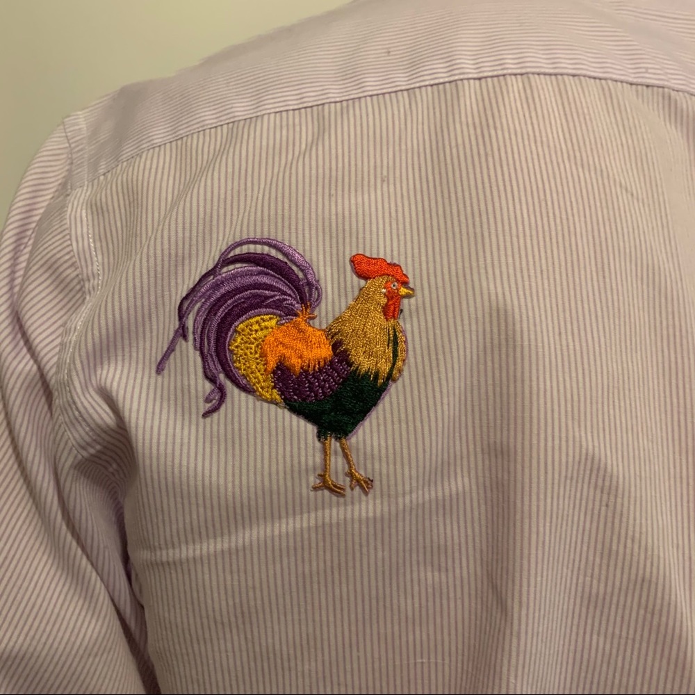 Rhinestone Bedazzled Rooster Button Down Shirt - image 4